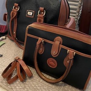 Authentic Dooney and Bourke bag with travel rolling suitcase